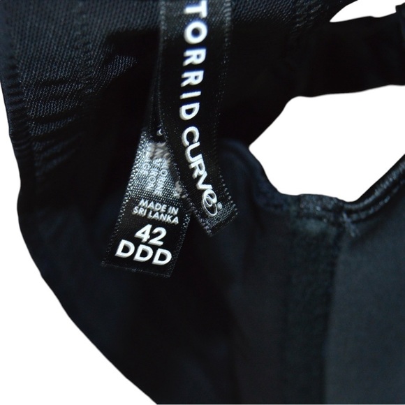 42DDD Torrid Curve Full-Coverage Lightly Lined Ballet Back Bra, Rich Black FLAW - Picture 4 of 9